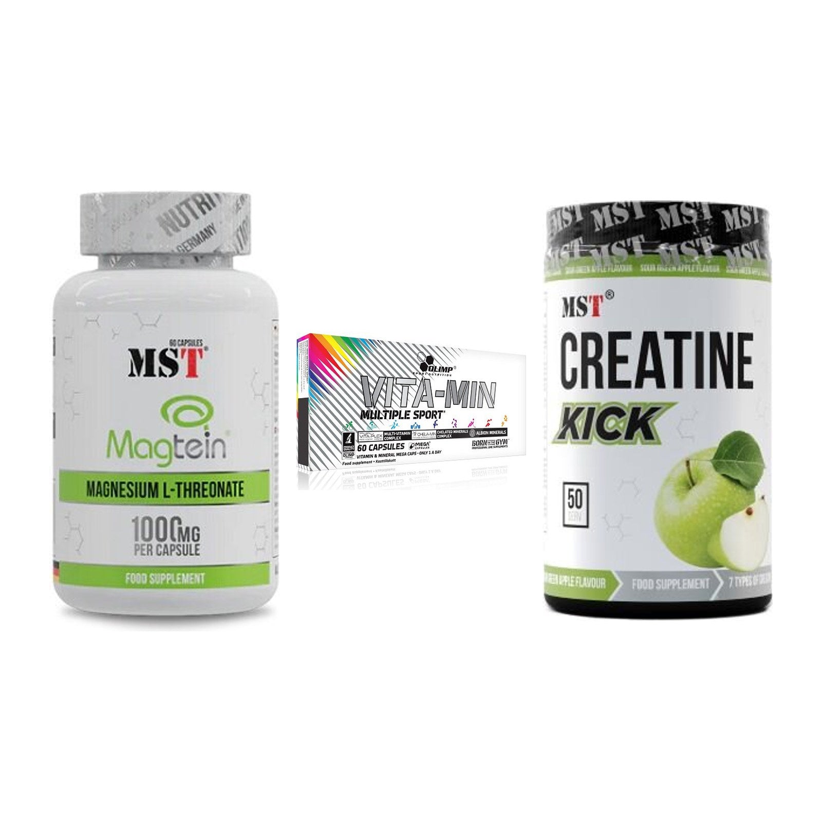 Ausdauer-Set: MST Magnesium + Olimp Vita-Min + MST Creatine – alle enthaltenen Artikel