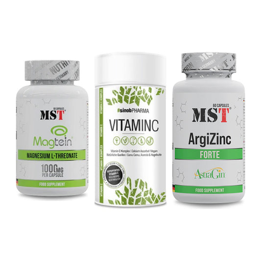 Ausdauer-Set: MST Magnesium + Sinob Vitamin C + MST ArgiZinc – alle enthaltenen Artikel