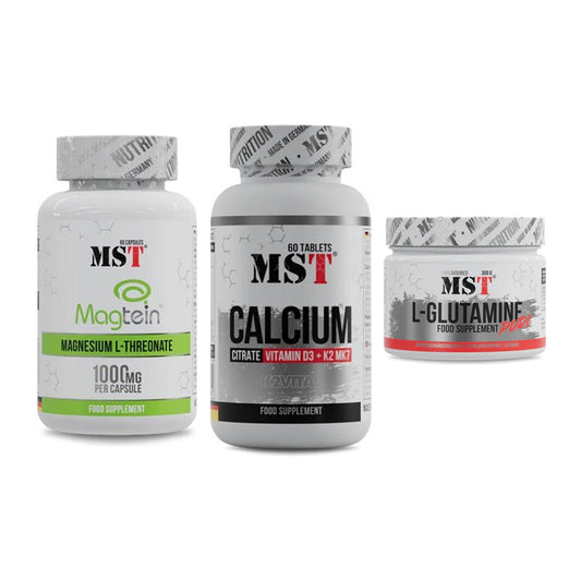 Ausdauer-Set: MST Magnesium + MST Calcium + MST Glutamine – alle enthaltenen Artikel