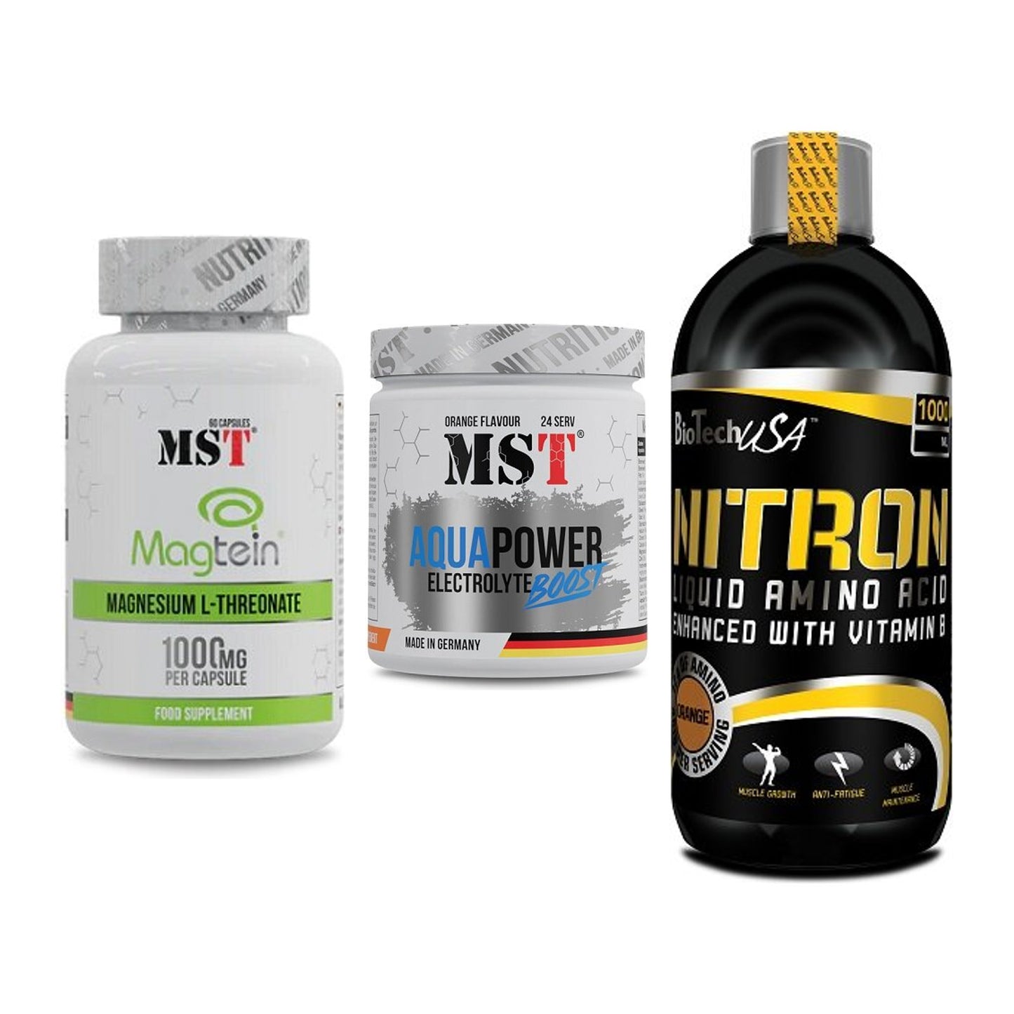 Ausdauer-Set: MST Magnesium + MST Aqua Power + BioTech Liquid – alle enthaltenen Artikel