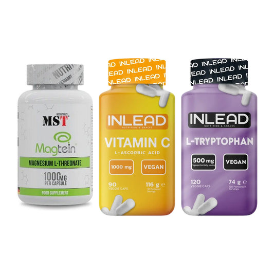 Ausdauer-Set: MST Magnesium + INLEAD Vitamin C + INLEAD L-Tryptop – alle enthaltenen Artikel