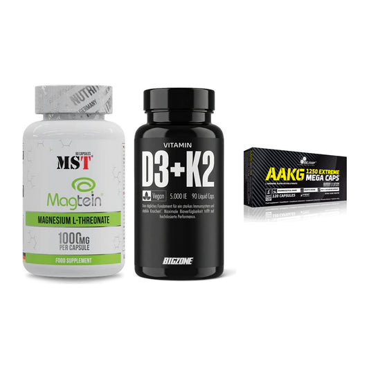 Ausdauer-Set: MST Magnesium + Big Zone Vitamin + Olimp AAKG – alle enthaltenen Artikel