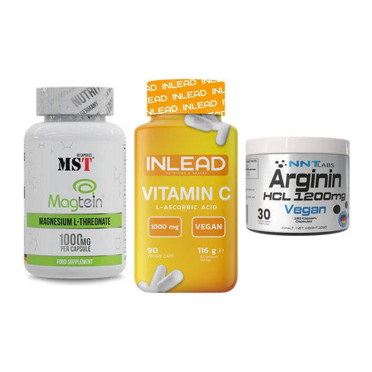 Ausdauer-Set: MST Magnesium + INLEAD Vitamin C + NNT Arginin HCL – alle enthaltenen Artikel