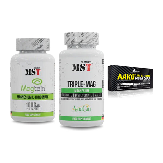 Ausdauer-Set: MST Magnesium + MST Tripple Mag + Olimp AAKG – alle enthaltenen Artikel