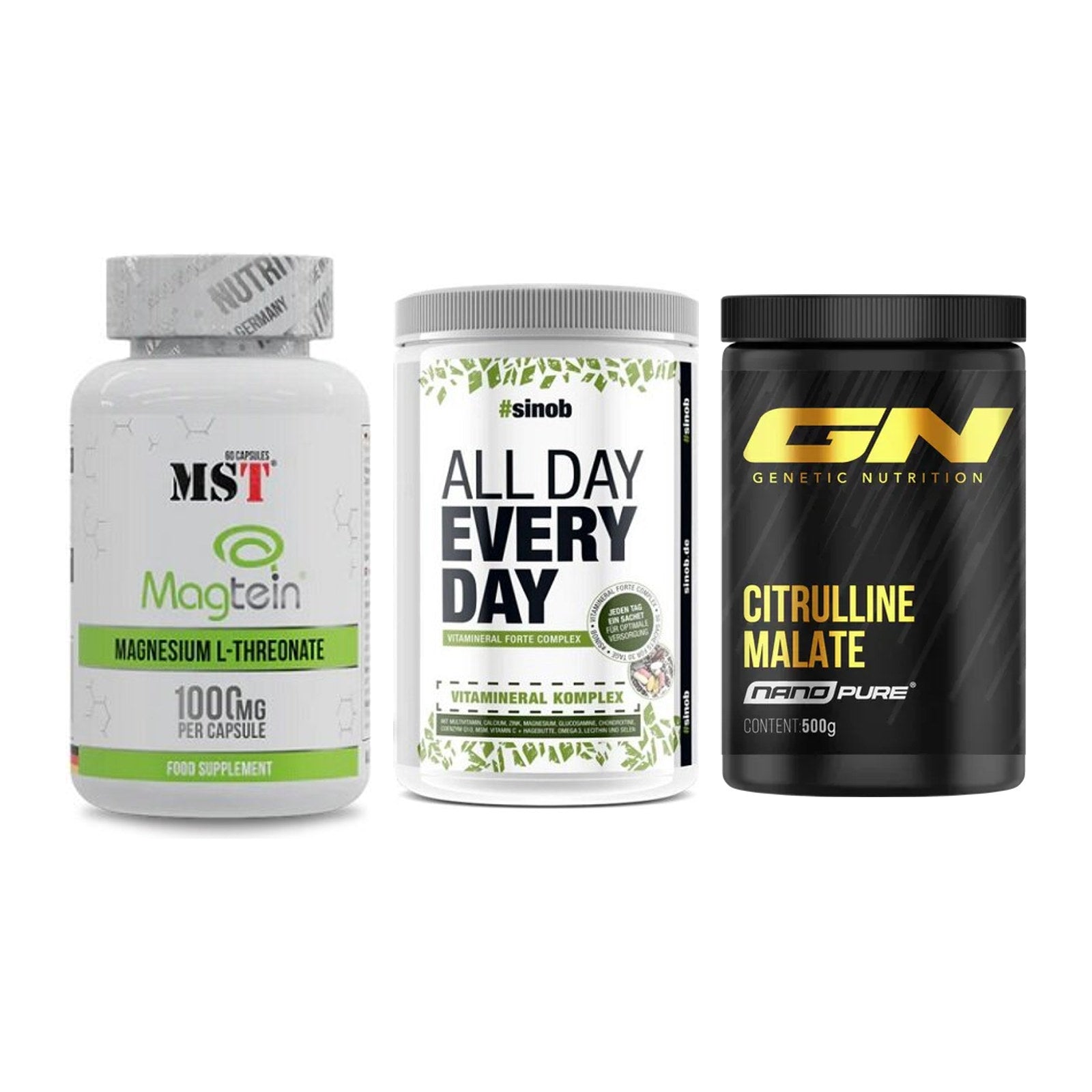 Ausdauer-Set: MST Magnesium + Sinob All Day + GN Citrulline – alle enthaltenen Artikel