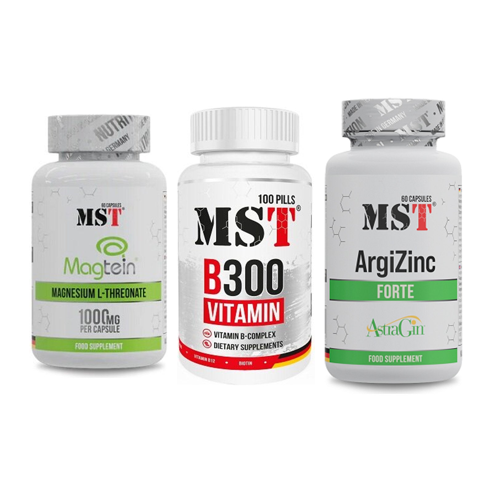 Ausdauer-Set: MST Magnesium + MST B300 B-Compl + MST ArgiZinc – alle enthaltenen Artikel