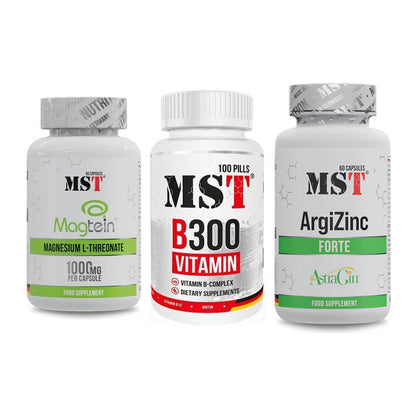 Ausdauer-Set: MST Magnesium + MST B300 B-Compl + MST ArgiZinc – alle enthaltenen Artikel