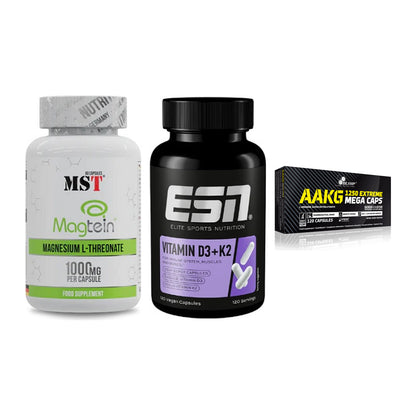 Ausdauer-Set: MST Magnesium + ESN Vitamin D3 + Olimp AAKG – alle enthaltenen Artikel