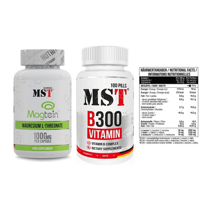 Ausdauer-Set: MST Magnesium + MST B300 B-Compl + MST BCAA Zero – alle enthaltenen Artikel