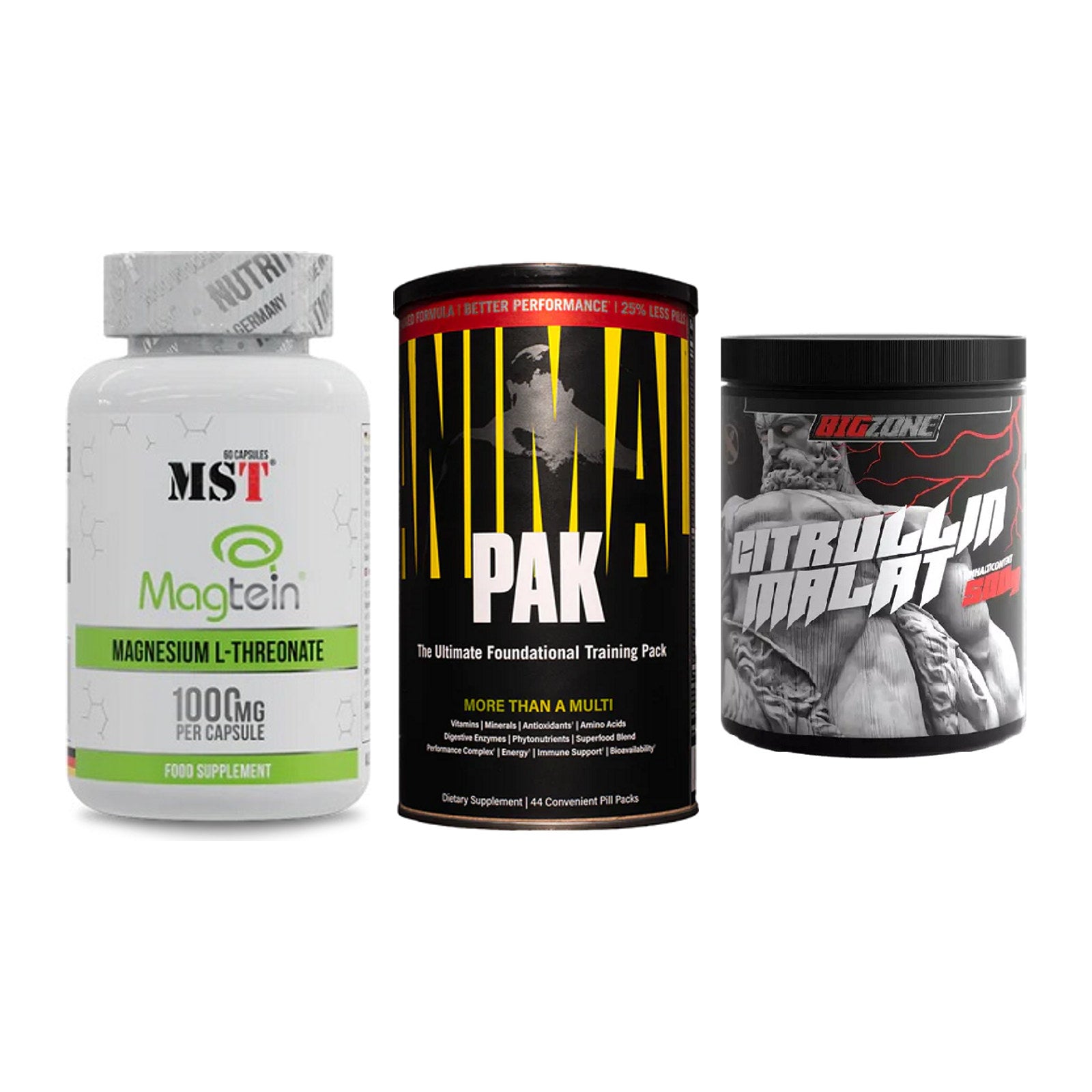 Ausdauer-Set: MST Magnesium + Universal Animal + Big Zone Citrull – alle enthaltenen Artikel