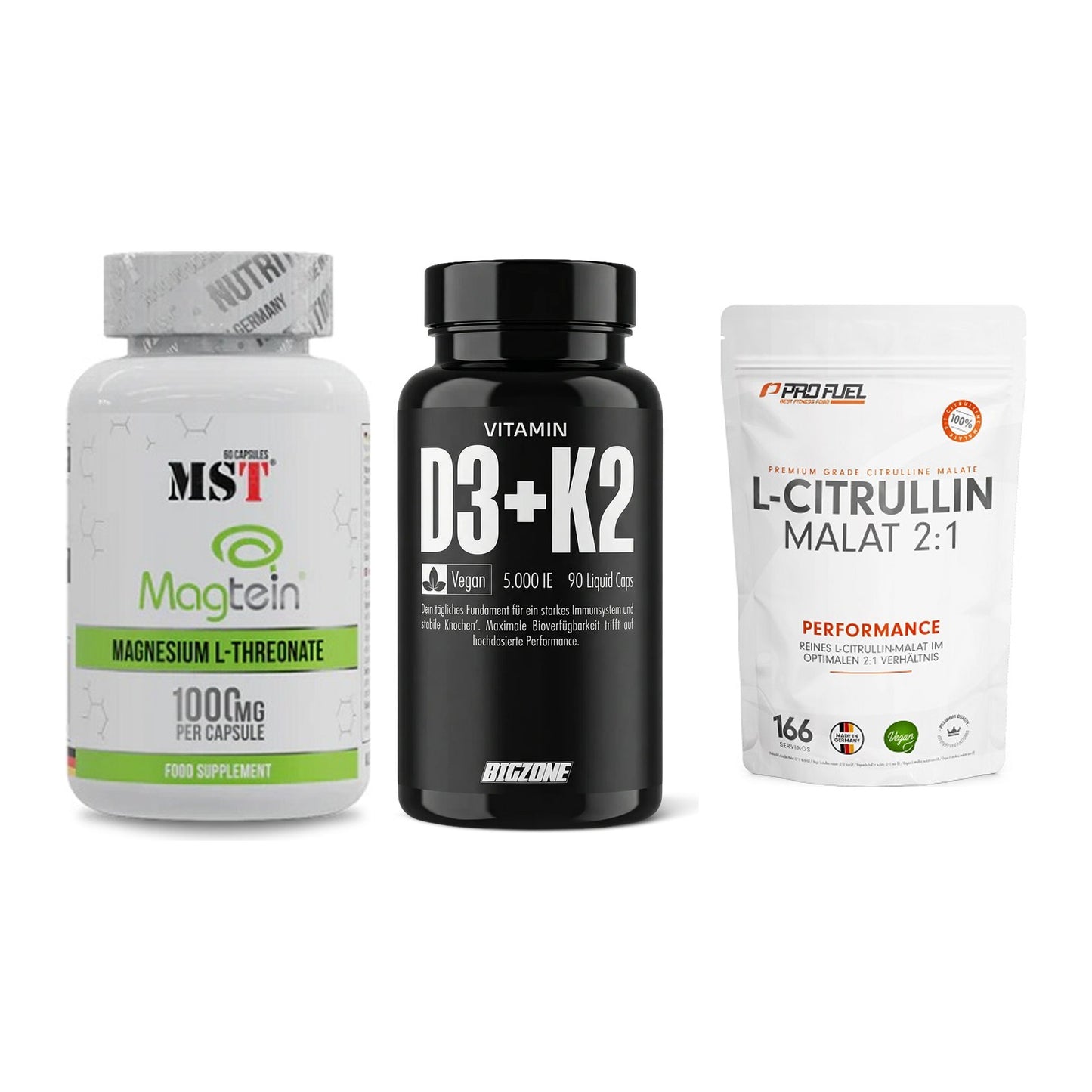 Ausdauer-Set: MST Magnesium + Big Zone Vitamin + ProFuel L-Citrul – alle enthaltenen Artikel