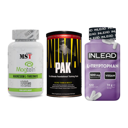 Ausdauer-Set: MST Magnesium + Universal Animal + INLEAD L-Tryptop – alle enthaltenen Artikel