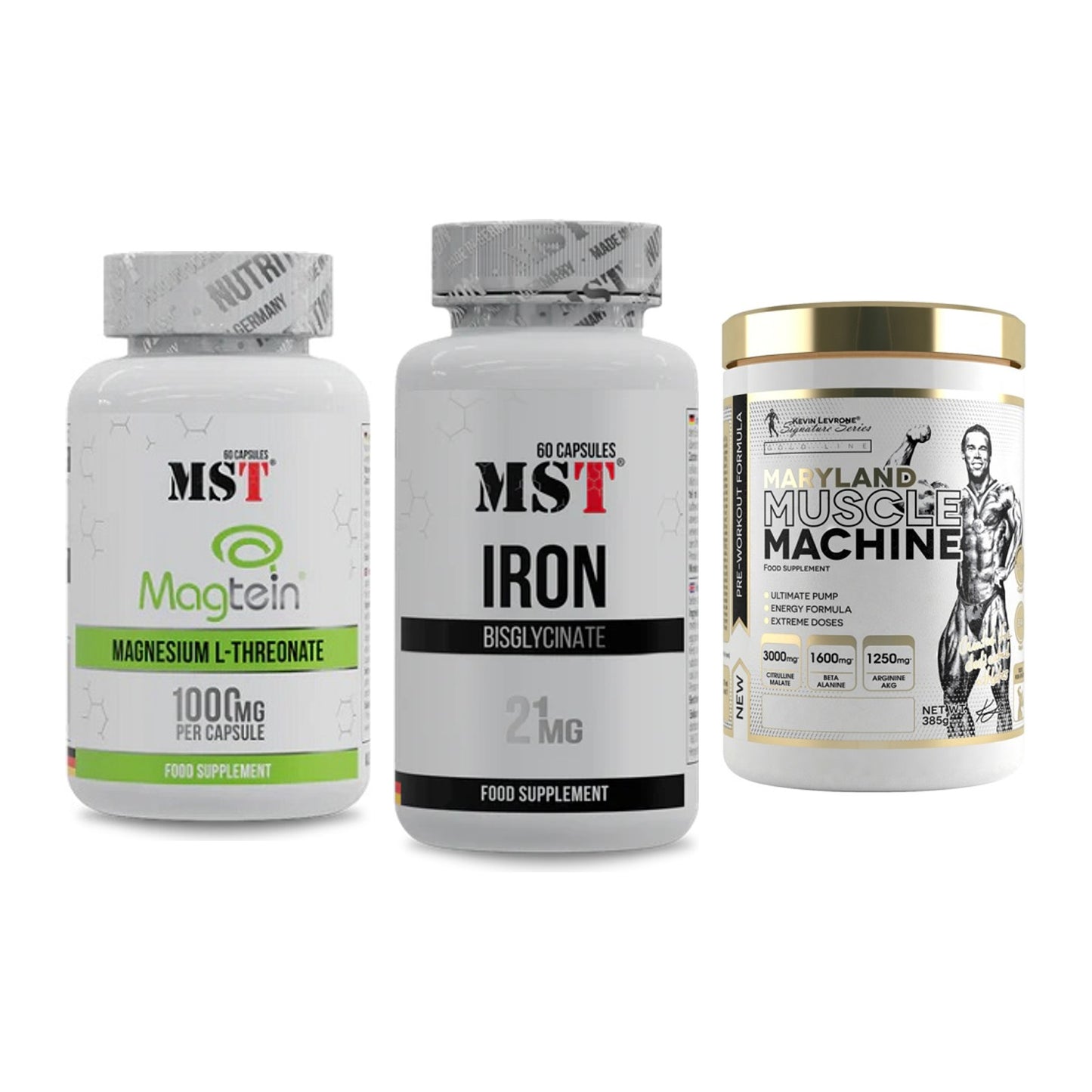Ausdauer-Set: MST Magnesium + MST Iron Bisglyc + Kevin Levrone – alle enthaltenen Artikel