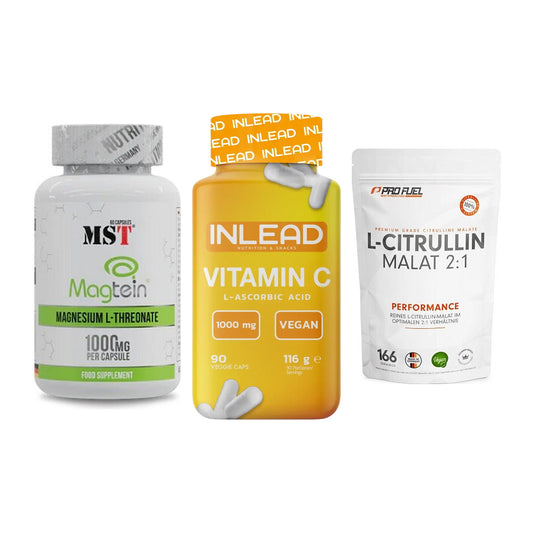 Ausdauer-Set: MST Magnesium + INLEAD Vitamin C + ProFuel L-Citrul – alle enthaltenen Artikel