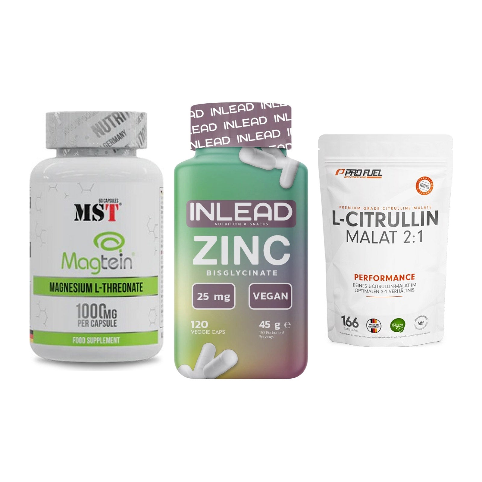 Ausdauer-Set: MST Magnesium + INLEAD Zink + ProFuel L-Citrul – alle enthaltenen Artikel