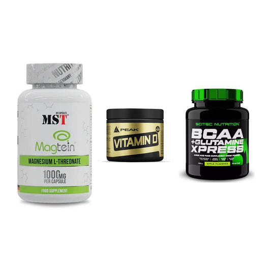Ausdauer-Set: MST Magnesium + Peak Vitamin D + Scitec BCAA – alle enthaltenen Artikel