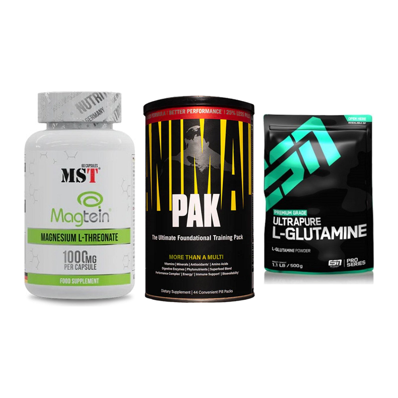 Ausdauer-Set: MST Magnesium + Universal Animal + ESN Ultrapure – alle enthaltenen Artikel