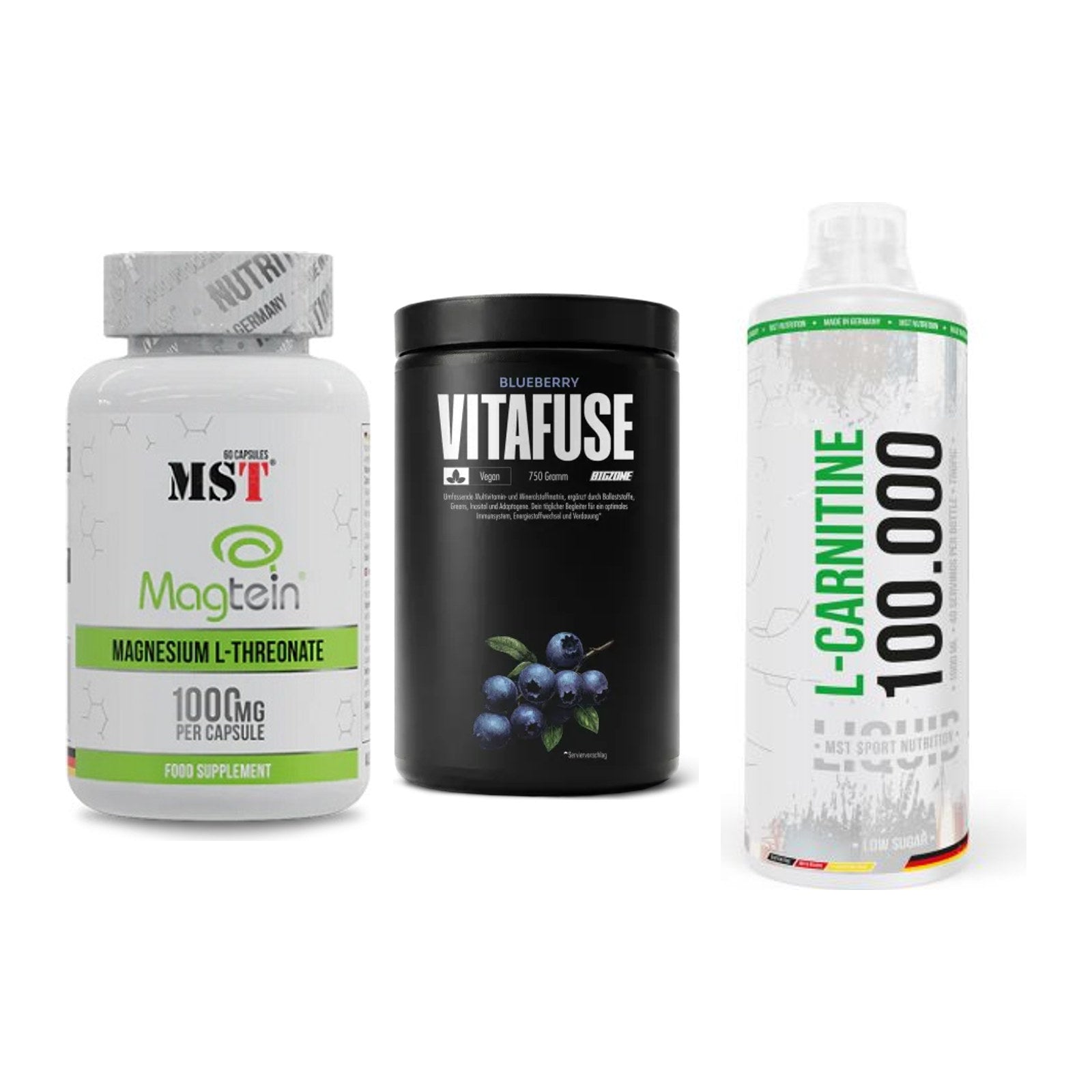 Ausdauer-Set: MST Magnesium + Big Zone Vitafus + MST L-Carnitine – alle enthaltenen Artikel
