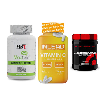 Ausdauer-Set: MST Magnesium + INLEAD Vitamin C + Scitec Arginin – alle enthaltenen Artikel