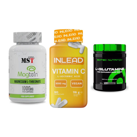 Ausdauer-Set: MST Magnesium + INLEAD Vitamin C + Scitec L-Glutami – alle enthaltenen Artikel