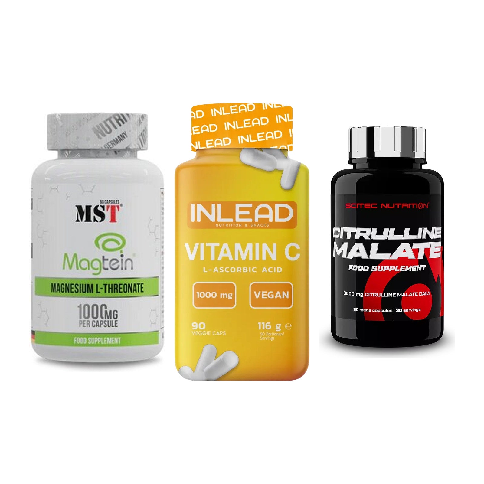 Ausdauer-Set: MST Magnesium + INLEAD Vitamin C + Scitec Citrullin – alle enthaltenen Artikel