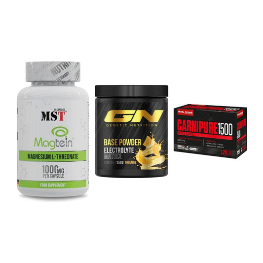 Ausdauer-Set: MST Magnesium + GN Base Powder + Body Attack – alle enthaltenen Artikel