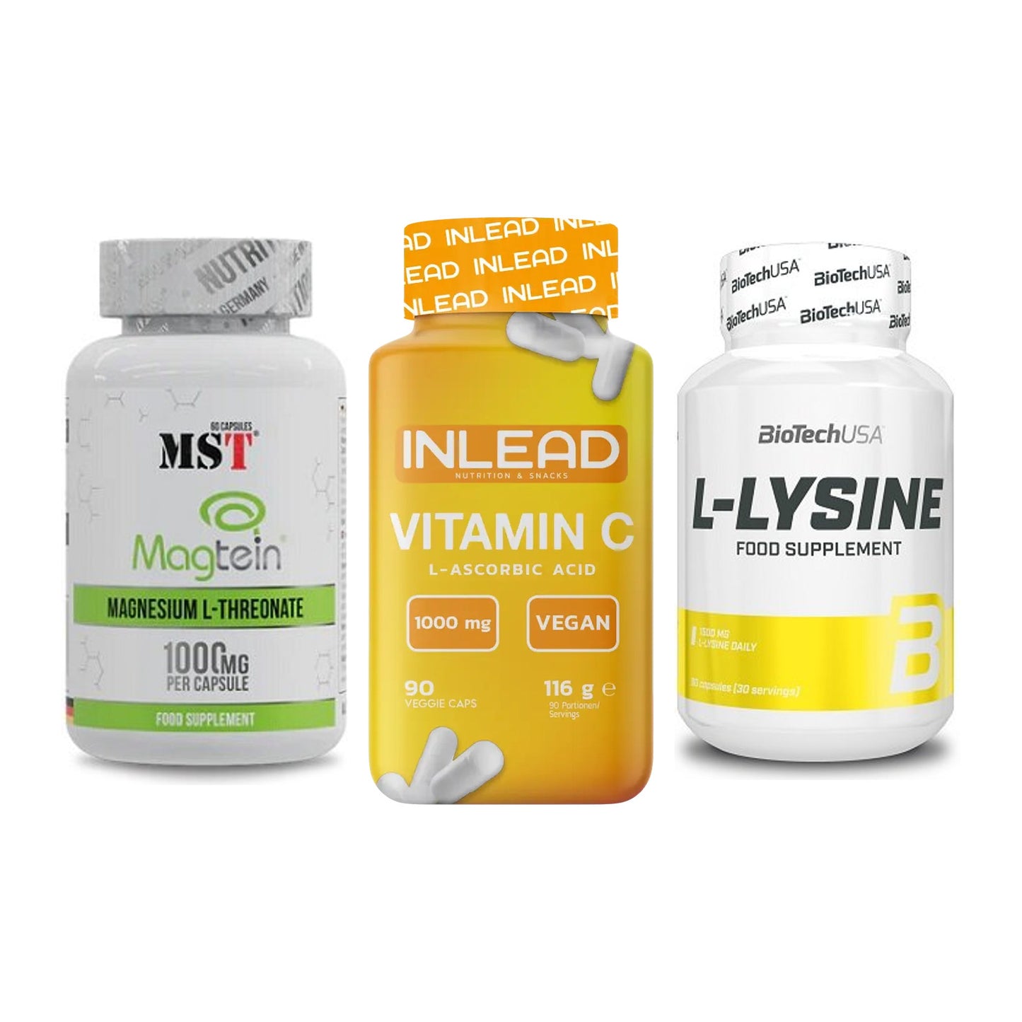 Ausdauer-Set: MST Magnesium + INLEAD Vitamin C + BioTech L-Lysine – alle enthaltenen Artikel