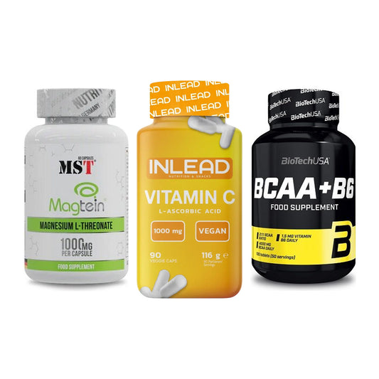 Ausdauer-Set: MST Magnesium + INLEAD Vitamin C + BioTech BCAA+B6 – alle enthaltenen Artikel