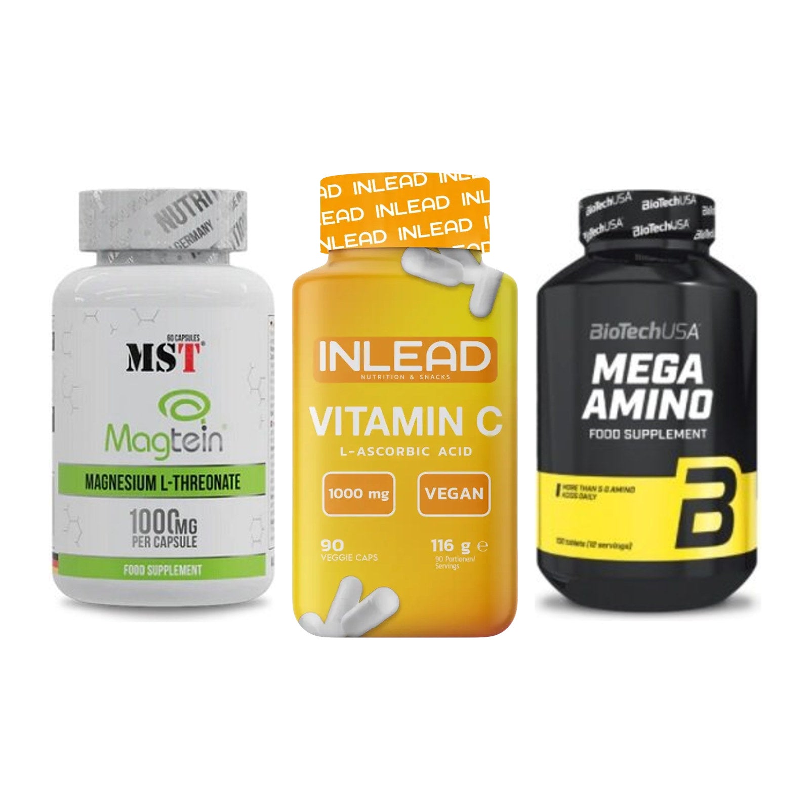Ausdauer-Set: MST Magnesium + INLEAD Vitamin C + BioTech Mega – alle enthaltenen Artikel
