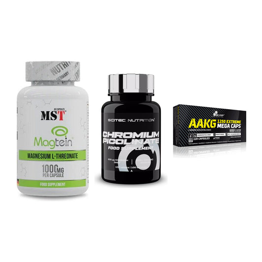Ausdauer-Set: MST Magnesium + Scitec Chromium + Olimp AAKG – alle enthaltenen Artikel