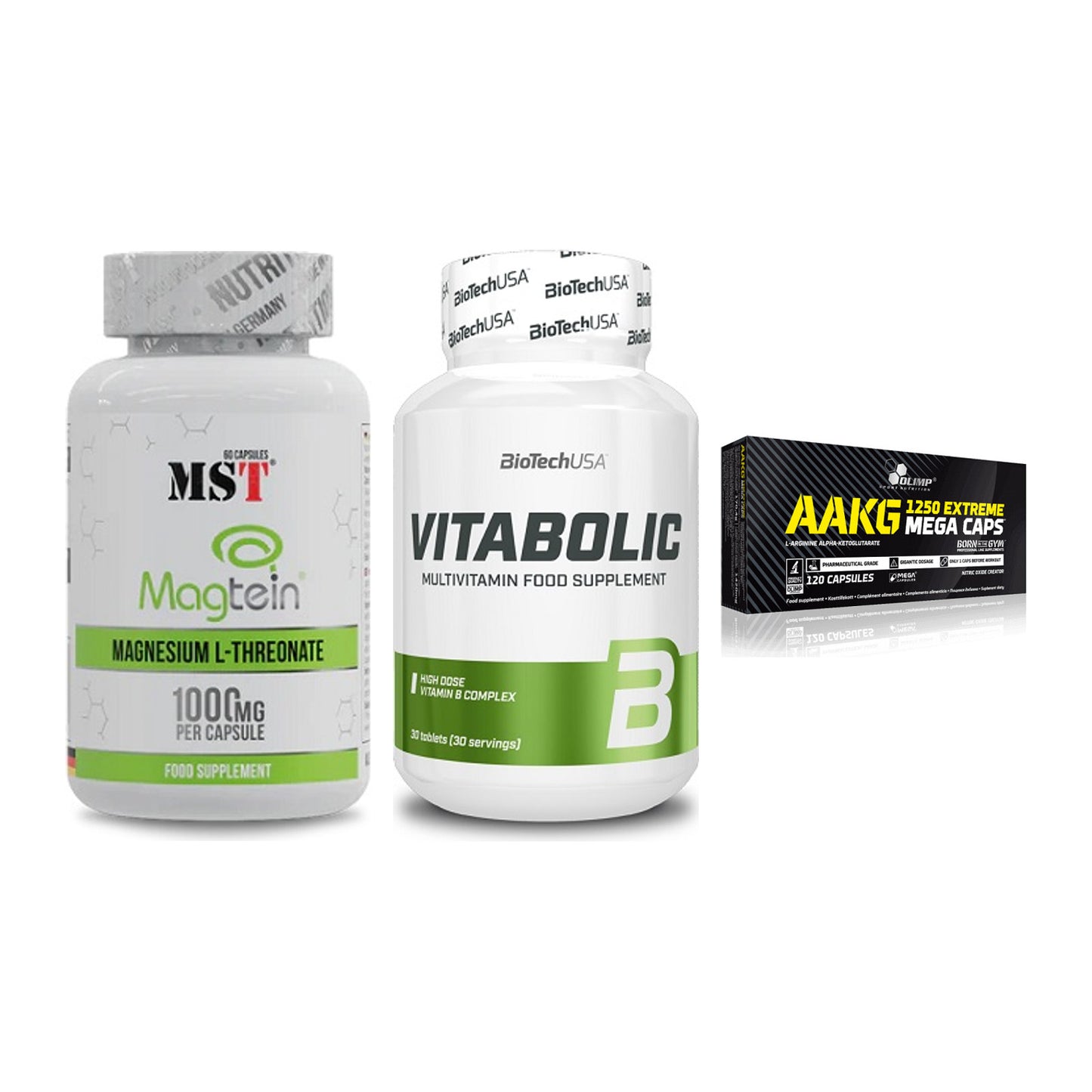 Ausdauer-Set: MST Magnesium + BioTech Vitaboli + Olimp AAKG – alle enthaltenen Artikel