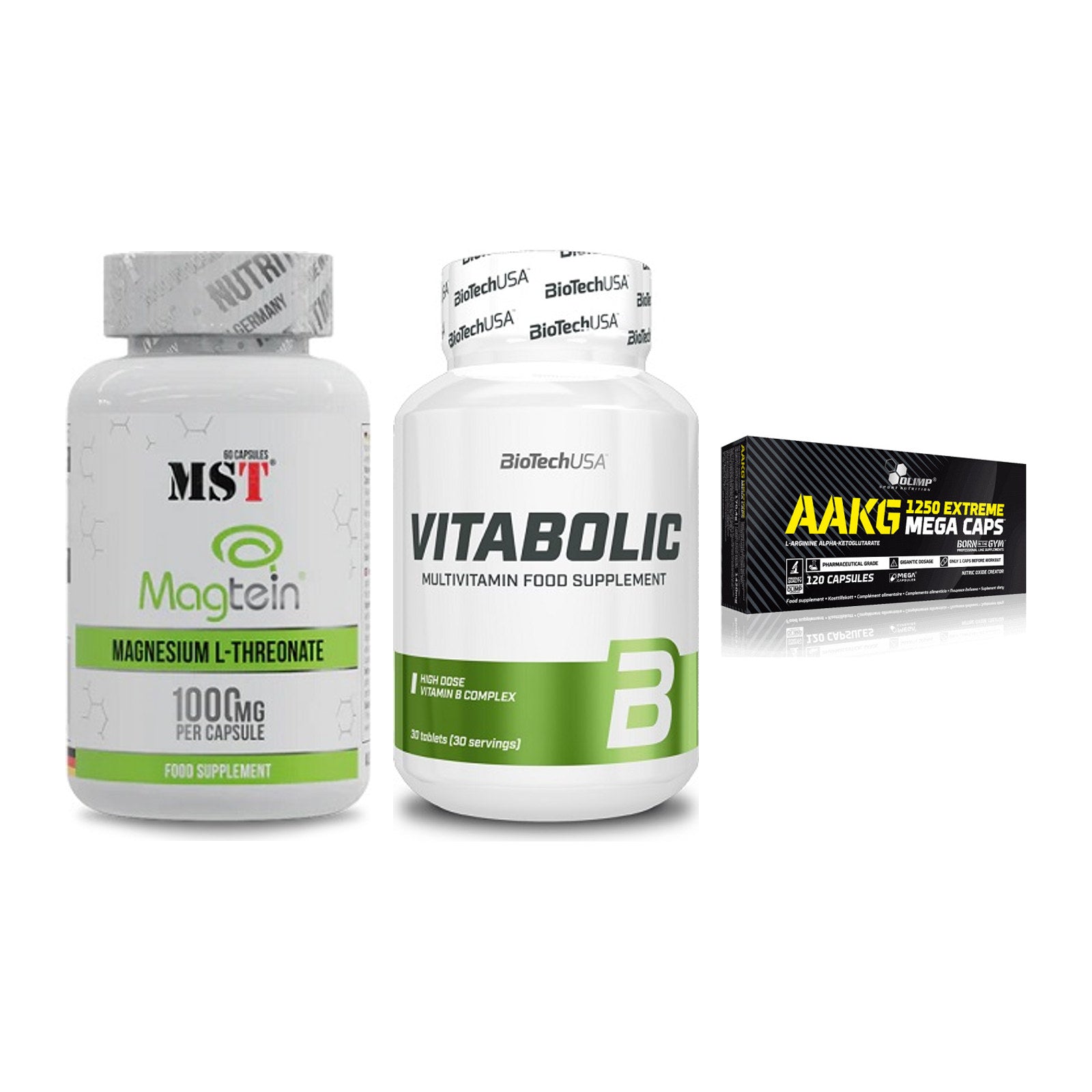 Ausdauer-Set: MST Magnesium + BioTech Vitaboli + Olimp AAKG – alle enthaltenen Artikel
