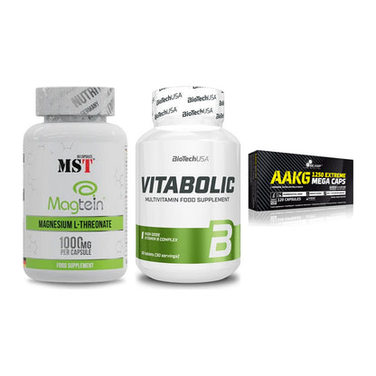 Ausdauer-Set: MST Magnesium + BioTech Vitaboli + Olimp AAKG – alle enthaltenen Artikel