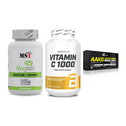 Ausdauer-Set: MST Magnesium + BioTech Vitamin + Olimp AAKG – alle enthaltenen Artikel