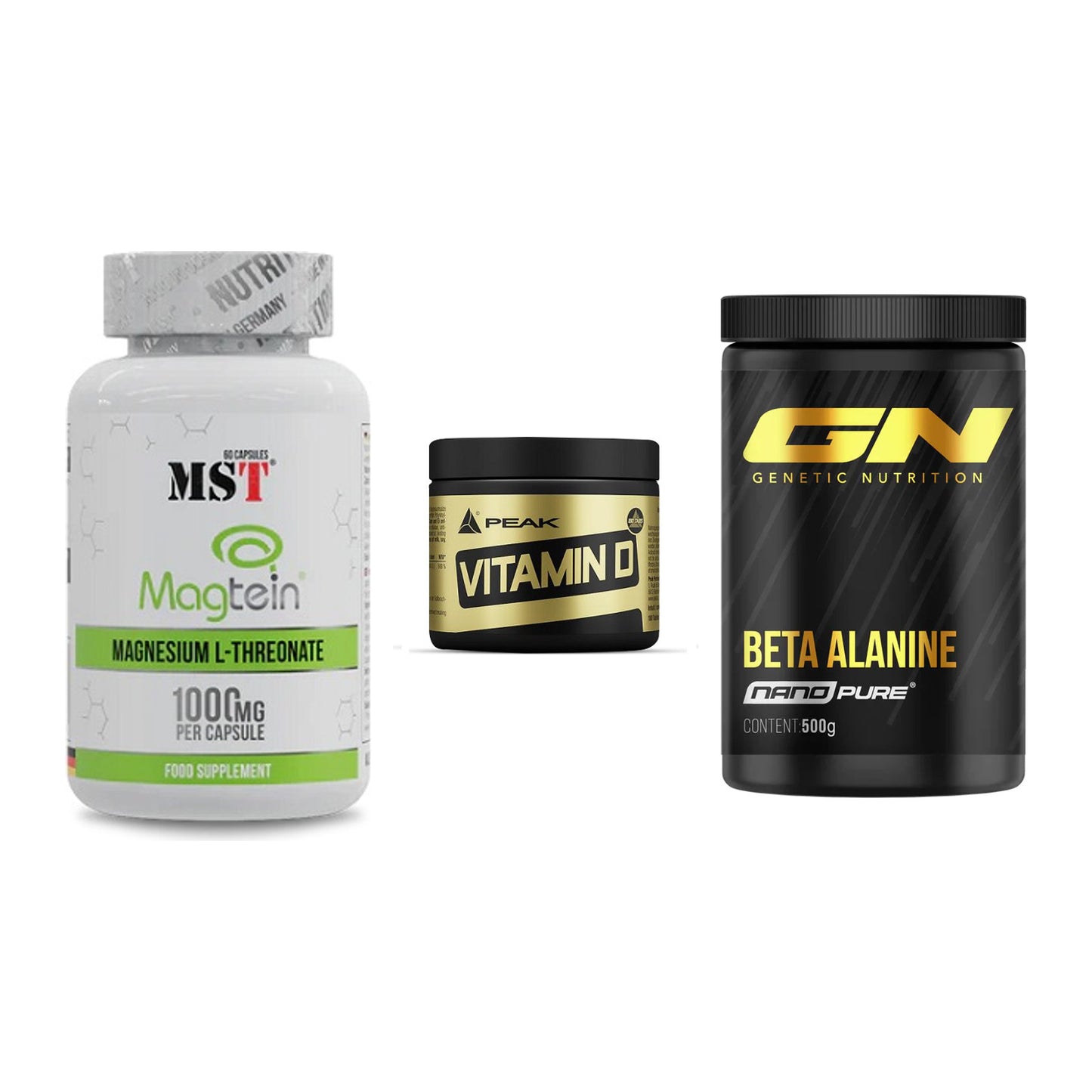 Ausdauer-Set: MST Magnesium + Peak Vitamin D + GN Nano Beta – alle enthaltenen Artikel