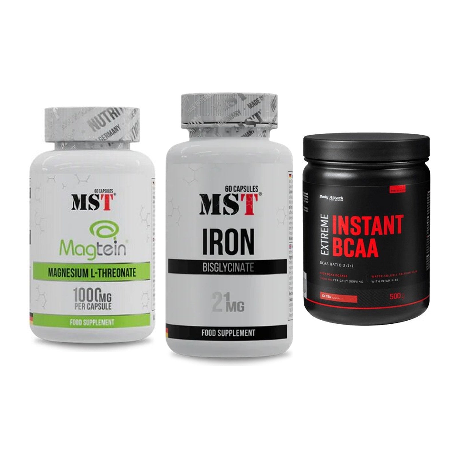 Ausdauer-Set: MST Magnesium + MST Iron Bisglyc + Body Attack – alle enthaltenen Artikel