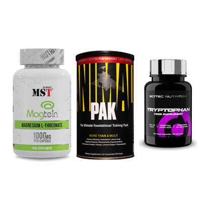 Ausdauer-Set: MST Magnesium + Universal Animal + Scitec Tryptopha – alle enthaltenen Artikel