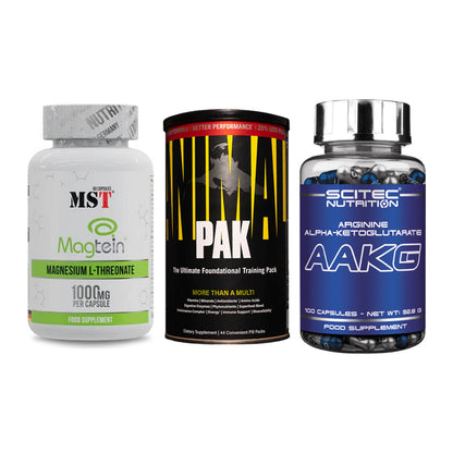 Ausdauer-Set: MST Magnesium + Universal Animal + Scitec AAKG – alle enthaltenen Artikel