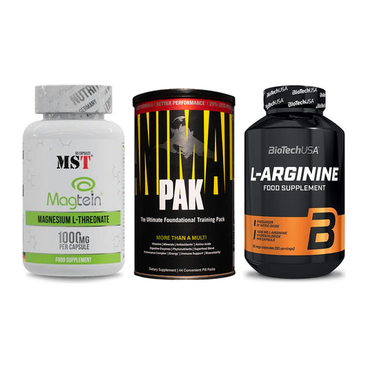 Ausdauer-Set: MST Magnesium + Universal Animal + BioTech L-Argini – alle enthaltenen Artikel