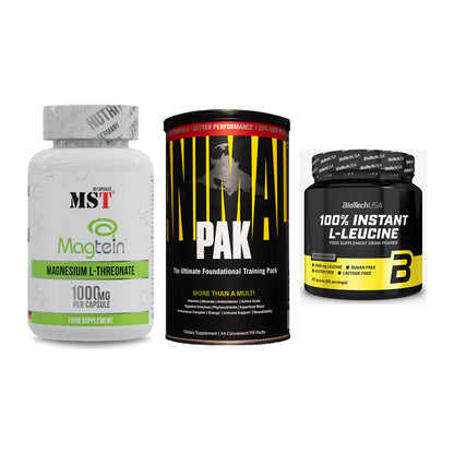 Ausdauer-Set: MST Magnesium + Universal Animal + BioTech 100% – alle enthaltenen Artikel