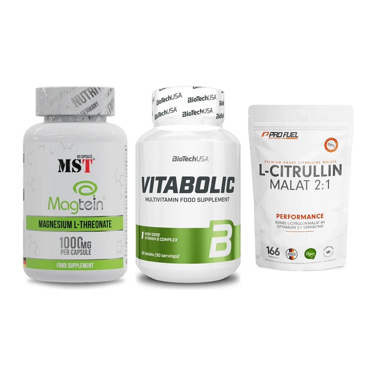 Ausdauer-Set: MST Magnesium + BioTech Vitaboli + ProFuel L-Citrul – alle enthaltenen Artikel