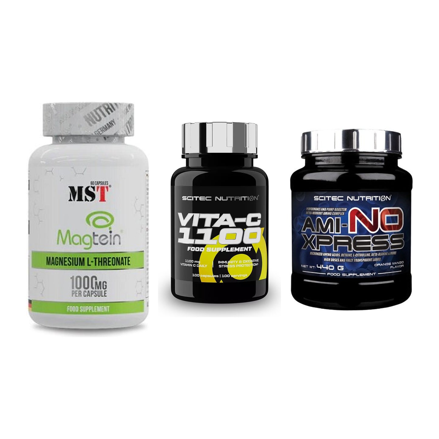 Ausdauer-Set: MST Magnesium + Scitec Vitamin C + Scitec Ami-NO – alle enthaltenen Artikel