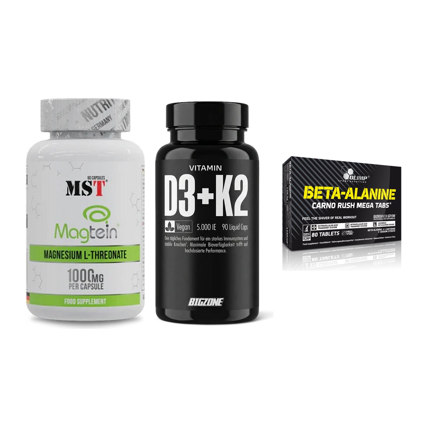 Ausdauer-Set: MST Magnesium + Big Zone Vitamin + Olimp Beta-Alani – alle enthaltenen Artikel