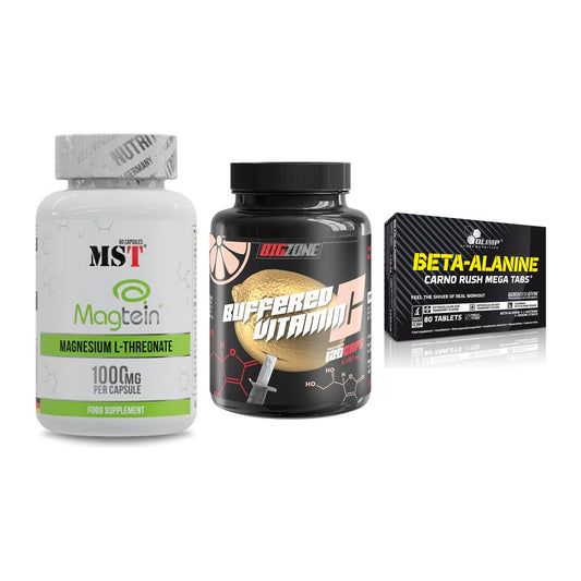 Ausdauer-Set: MST Magnesium + Big Zone Buffere + Olimp Beta-Alani – alle enthaltenen Artikel