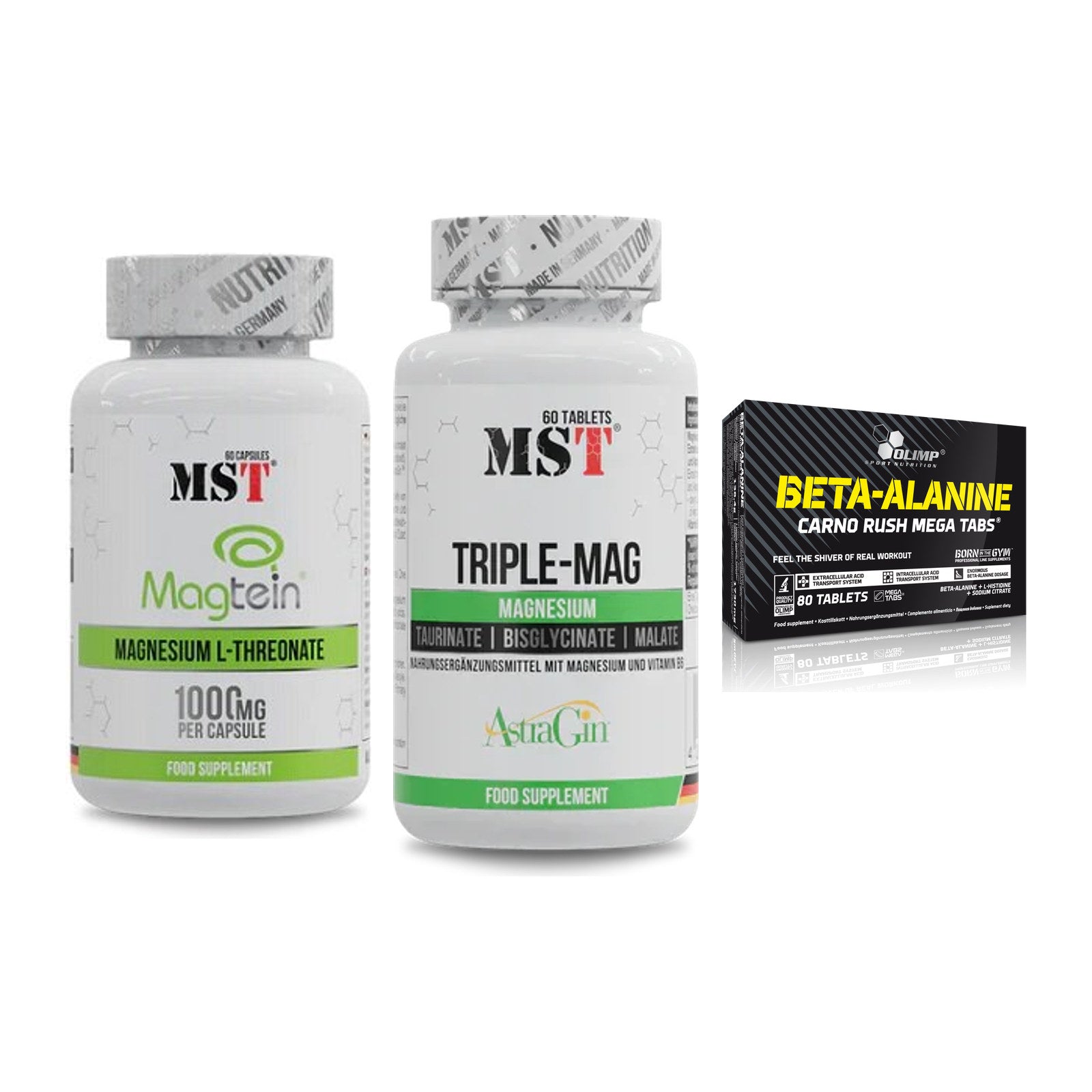 Ausdauer-Set: MST Magnesium + MST Tripple Mag + Olimp Beta-Alani – alle enthaltenen Artikel