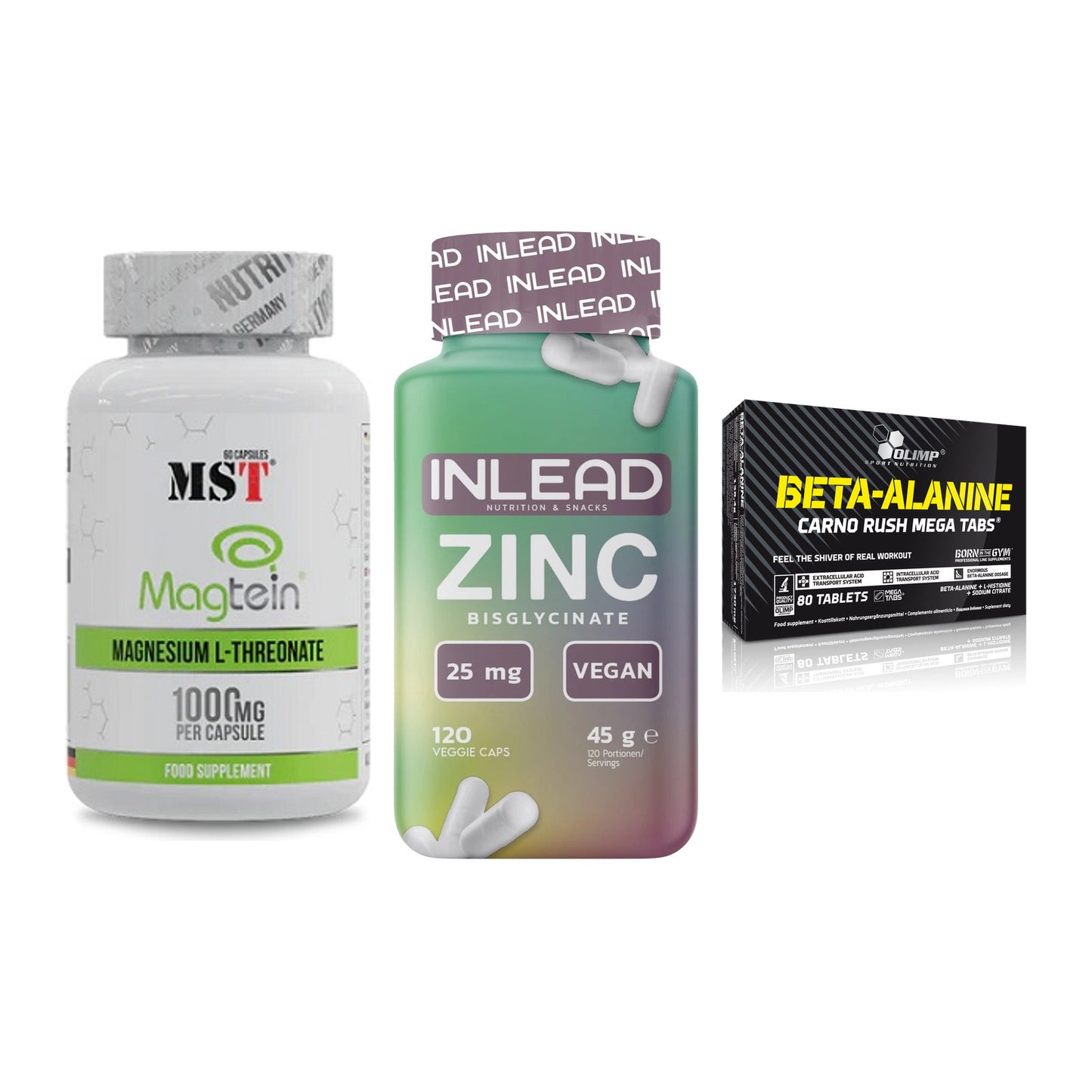 Ausdauer-Set: MST Magnesium + INLEAD Zink + Olimp Beta-Alani – alle enthaltenen Artikel