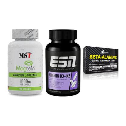 Ausdauer-Set: MST Magnesium + ESN Vitamin D3 + Olimp Beta-Alani – alle enthaltenen Artikel