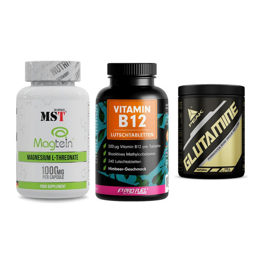 Ausdauer-Set: MST Magnesium + ProFuel Vitamin + Peak Glutamin – alle enthaltenen Artikel