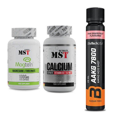 Ausdauer-Set: MST Magnesium + MST Calcium + BioTech AAKG – alle enthaltenen Artikel