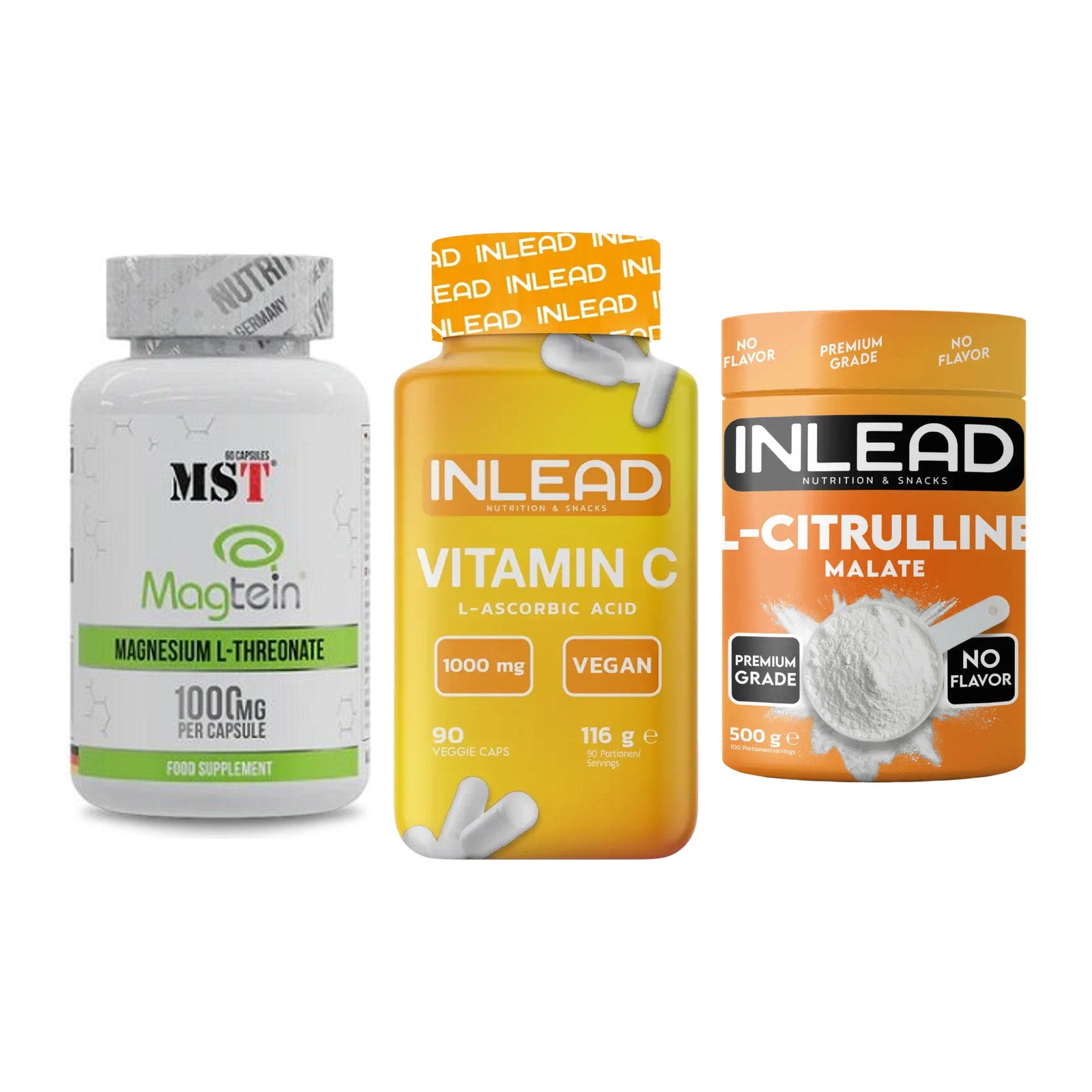 Ausdauer-Set: MST Magnesium + INLEAD Vitamin C + INLEAD L-Citrull – alle enthaltenen Artikel